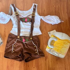 Women Brown Lederhosen Halloween Costume Leg Avenue